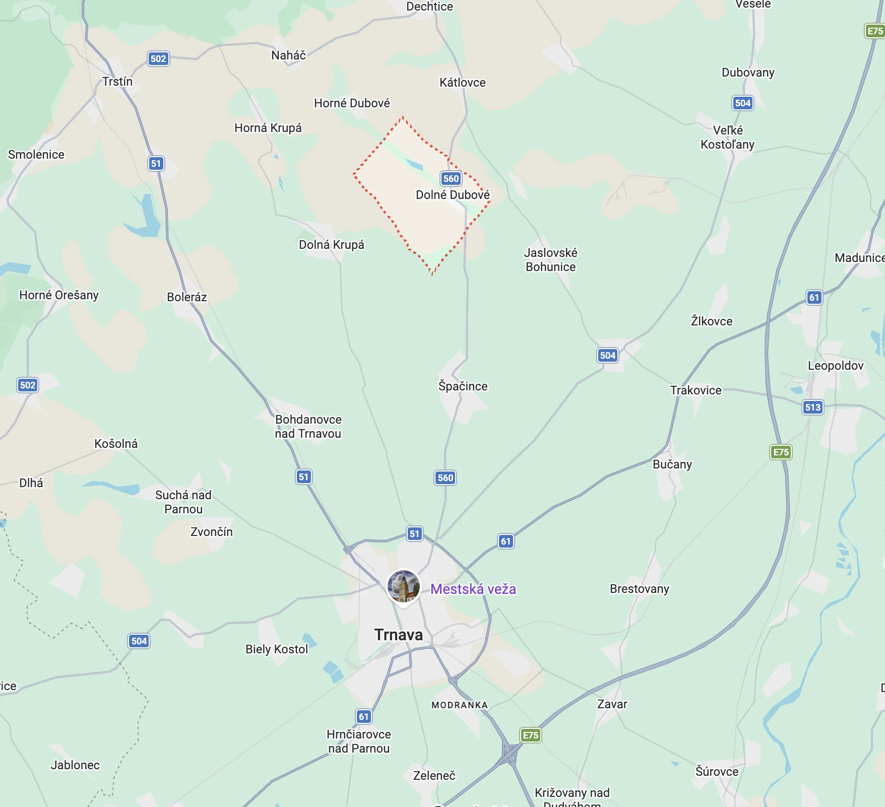 Sady lokalita mapa
